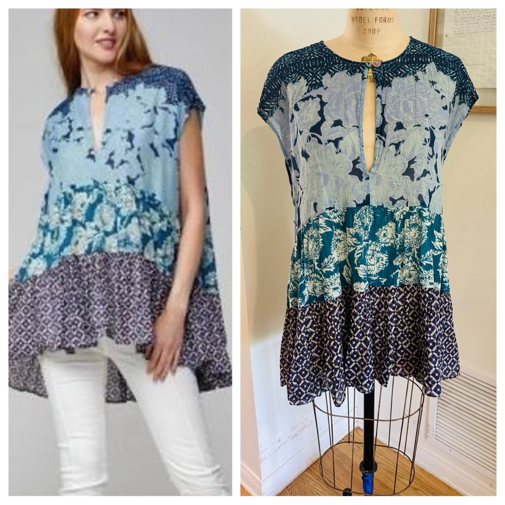Free People Gotta Have You Tunic, Blue Combo, Medium